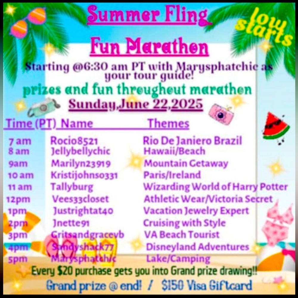 Summer Fling Fun Marathon 6/22/25 @ 6:30am PST - Picture 1 of 3